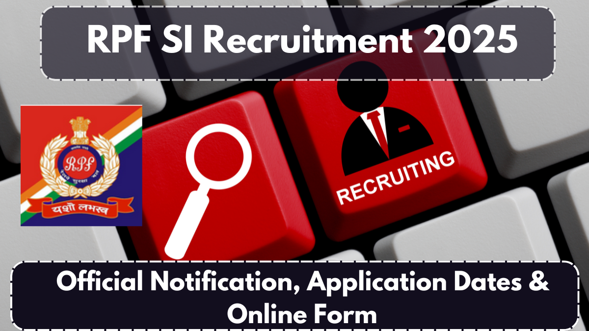 RPF SI Recruitment 2025: Official Notification, Application Dates & Online Form